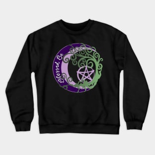 Wiccan Pagan Witch Tree of Life, Blessed Be Art, pentacle Crewneck Sweatshirt